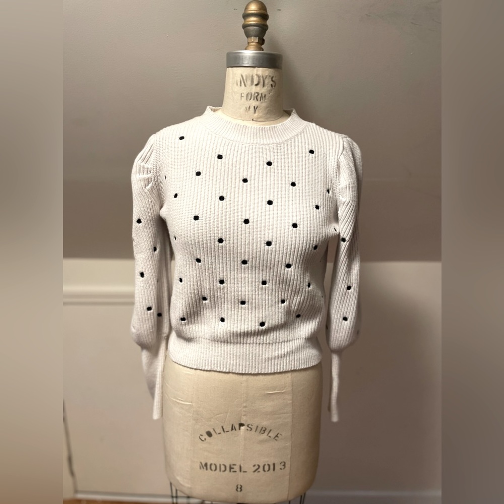 Dreamers by debut knit polka dot top white